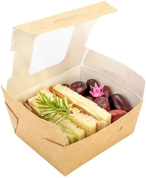 Oz Kraft Brown Take Out Food Boxes Recyclable Lunch Box With