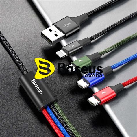 Baseus 4 In 1 Fast Charging Cable Dual Type C Lightning And Micro Usb