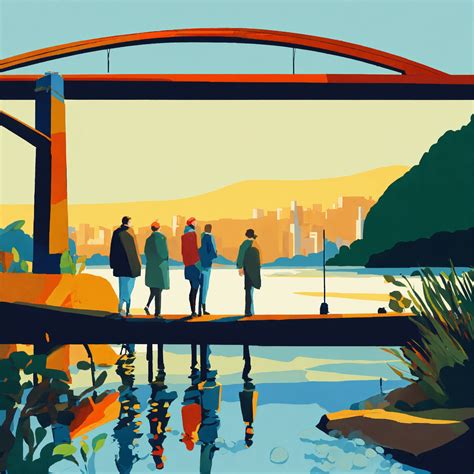 Lexica Junkies Hitting Up Under The Bridge In The Style Of Alex Katz