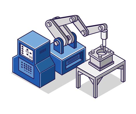 Flat Isometric Concept Illustration Advanced Technology Of Cnc