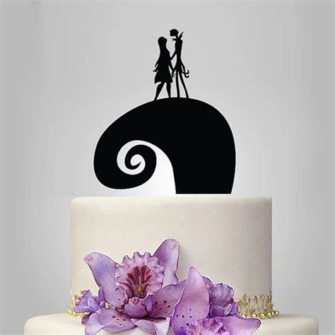 2017 Real Rushed Acrylic Jack and Sally Wedding Cake Topper/Wedding ...