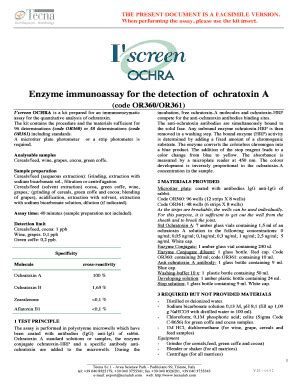 Fillable Online fotometric-instruments Enzyme immunoassay for the detection of ochratoxin A ...