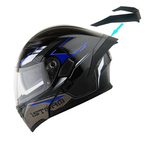 Storm Motorcycle Modular Full Face Flip Up Dual Visor Helmet Spoiler