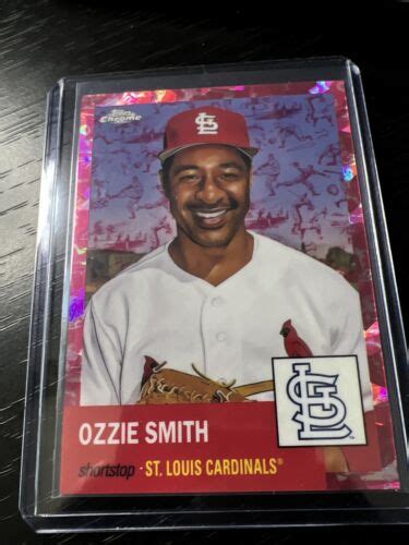 Ozzie Smith Topps Chrome Platinum Anniversary Rose Red Atomic