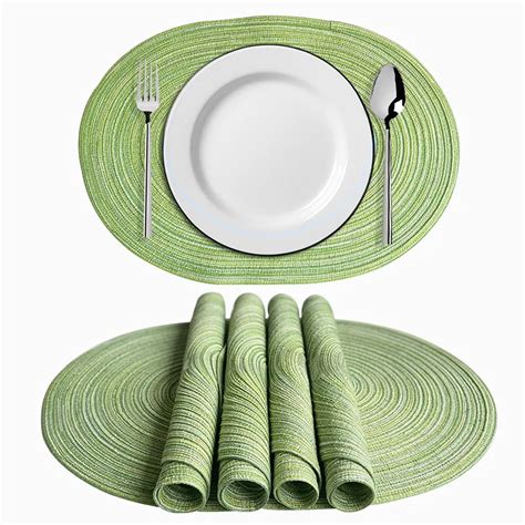 Inyahome Round Oval Placemats For Dining Table Set Of 1 4 6 Farmhouse