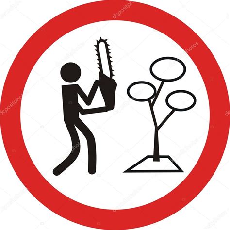 No Cutting Trees Ecological Sign — Stock Vector © Baldyrgan 4646639