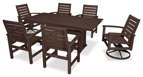 Polywood 7 Piece Signature Dining Set Transitional Outdoor Dining Sets By Polywood Houzz