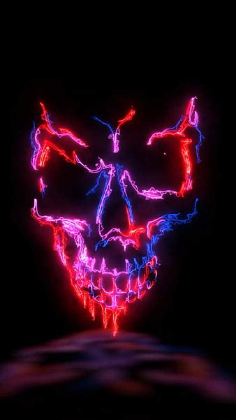 Neon Skull V W Colourful Light Hd Phone Wallpaper Peakpx