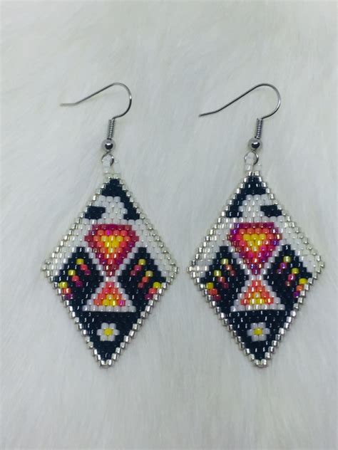 Native Beaded Thunderbird Earrings By Indigenearts Earrings