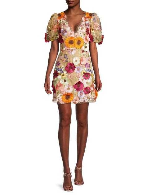 Elliatt Rosalind Floral Applique Minidress In Elliatt Mini