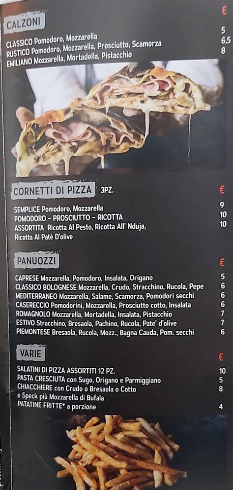 Speisekarte Von Mongrando Pizza Street Food Turin