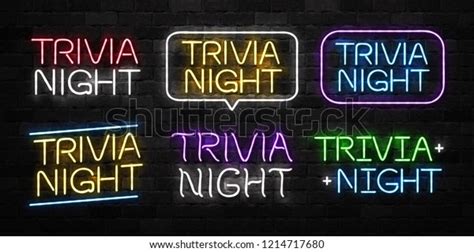 Vector Realistic Isolated Neon Sign Trivia 库存矢量图免版税1214717680