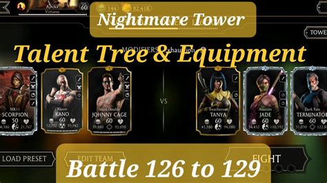 Mk Mobile Nightmare Tower Battle Talent Tree