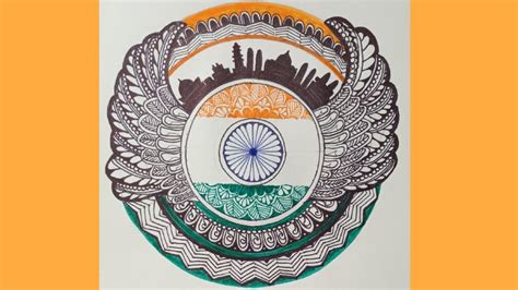 Mandala Har Ghar Tiranga Drawing Independence Day Drawing Tiranga Art Independence Day