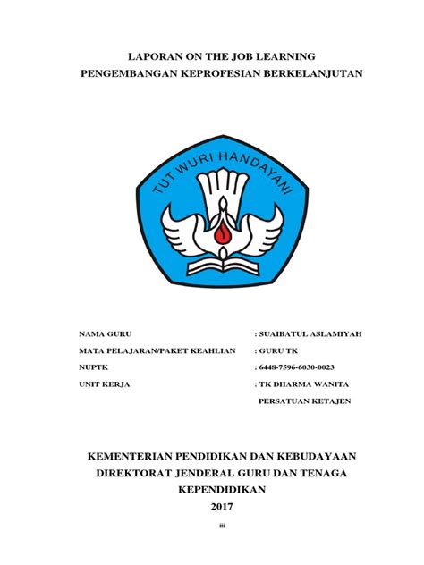 Contoh Cover Laporan On Docx The Job 51816 Pdf