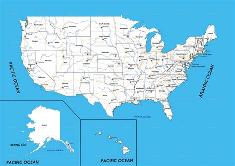 detailed map   united states  pstros graphicriver