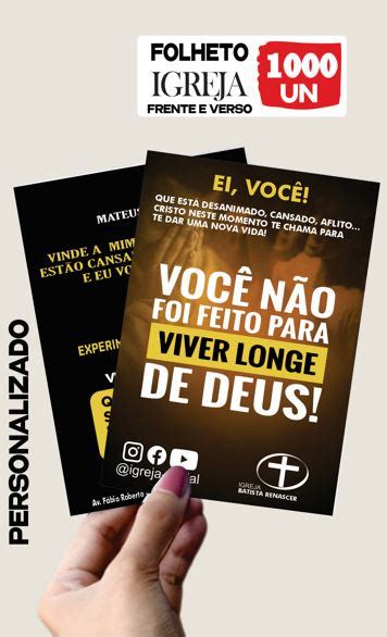 1000 Folhetos Para Evangelismo 10x14cm Frente E Verso Mod 06 Cmd