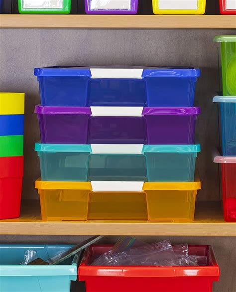 Storex Classroom Craft Project Box Stacking Plastic Organizer Fits