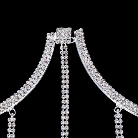 Cheap Long Tassel Crystal Chest Bracket Harness Chain Bra Decor