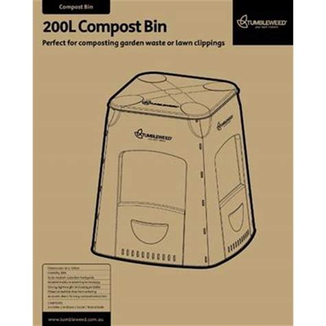 Tumbleweed 200l Flat Pack Black Compost Bin Bunnings Australia