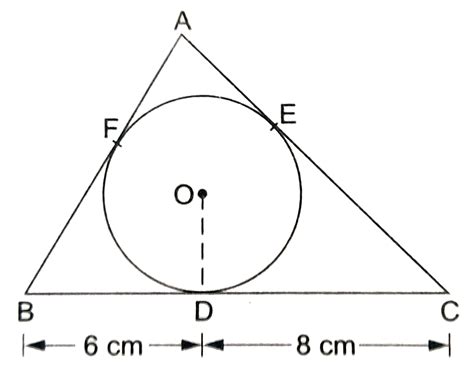 A Triangle Abc Is Drawn To Circumscribe A Circle Of Radius 4 Cm Such