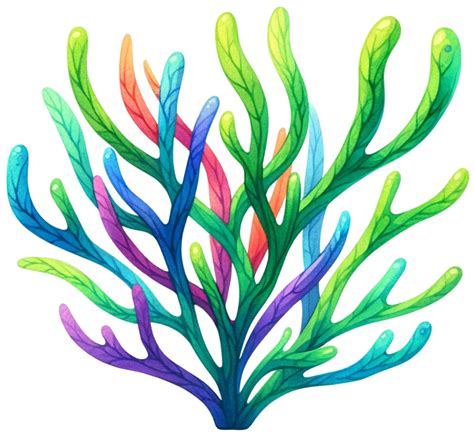 Ai Generated Colorful Seaweed Ocean Flora Watercolor Illustration Ai