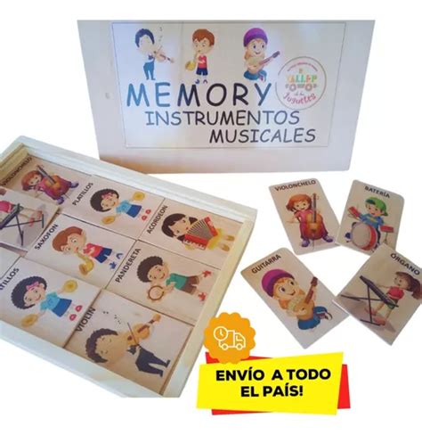 Memory Instrumentos Musicales Premium Juegos Niños En Madera Meses