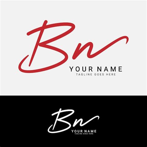 Premium Vector Bn Initial Letter Logo Alphabet Bn Handwritten