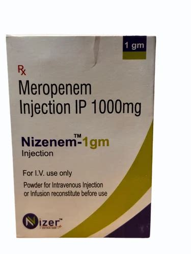 1000mg Meropenem Injection IP 10 Ml Strength 1 Gm At Rs 220 Box In