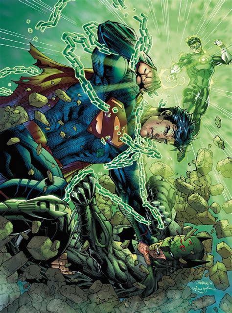 Batman And Green Lantern Vs Superman Art By Jim Lee From Justice