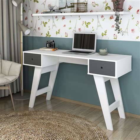 Mesa Para Estudos Home Office Gavetas Paris Branca Madeiramadeira