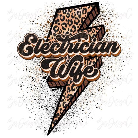 Electrician Wife Sublimation Png Leopard Sublimation Designs Etsy