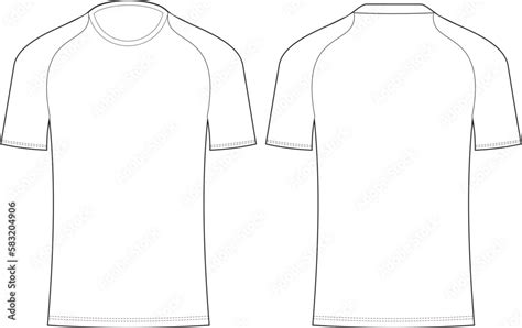 Illustration Of Rugby Shirt Blank Mock Up Front And Back View Template