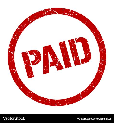 Paid Stamp Royalty Free Vector Image Vectorstock