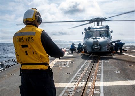 Dvids Images Sailors Conduct Flight Operations Aboard Uss Dewey