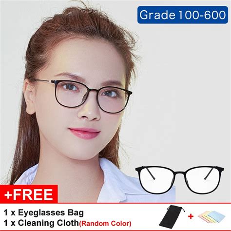 Graded Eyeglasses With Grade 100 150 200 250 300 350 400 450 500 550 600 Myopia Glasses For