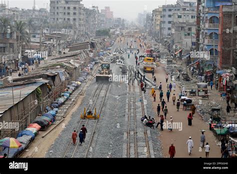 Dhaka Bangladesh March 17 2023 169 Km Railway Line Is Being