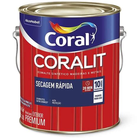 Esmalte Sint Tico Coralit Brilhante Secagem R Pida Azul Fran A Gal O