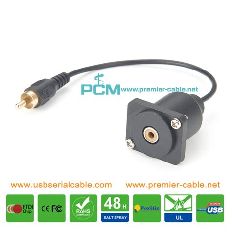 D Type RCA Panel Mount Chassis Socket Cable PCM