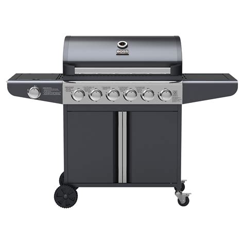 Boss Grill Kentucky Premium 6 Burner Gas Bbq Grill With Side Burner Black Iqbq6bchtb