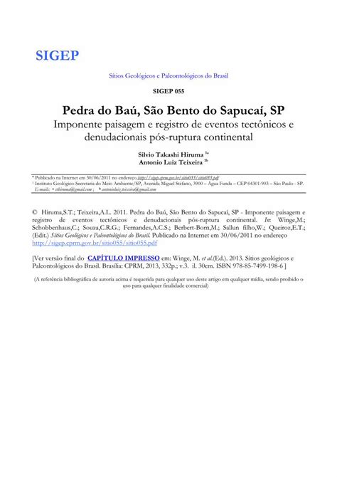 Pdf See In English Sigepsigep Cprm Gov Br Sitio Sitio Pdf