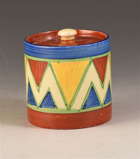 Clarice Cliff ORIGINAL BIZARRE DRUM JAMPOT C 1928