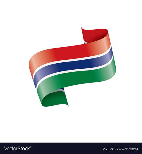 Gambia flag on a white Royalty Free Vector Image