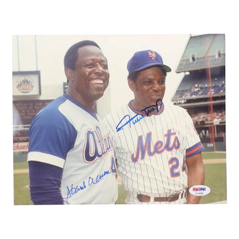 Hank Aaron Willie Mays Signed 8x10 Photo PSA Pristine Auction