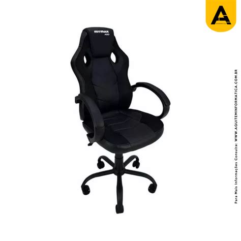 Cadeira Gamer Mymax MX0 Giratoria Preto MGCH MX0 BK AquiTem