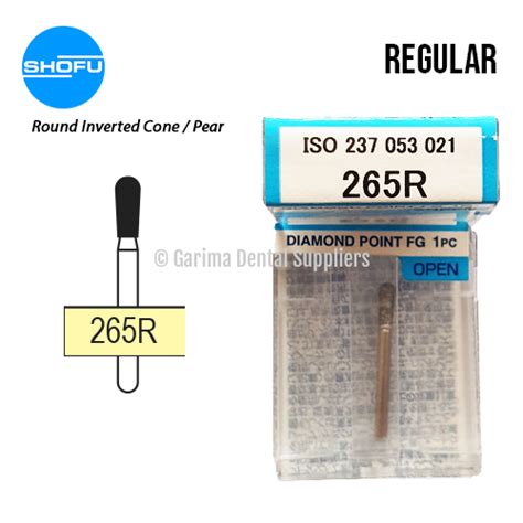 Shofu Diamond Burs FG Round Inverted Cone Shape Normal 265R