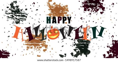 Happy Halloween Text Hand Lettering Modern Stock Vector Royalty Free