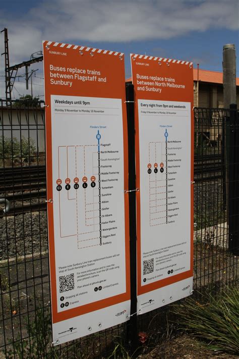 Sunbury line rail replacement bus directions at Sunshine station ...