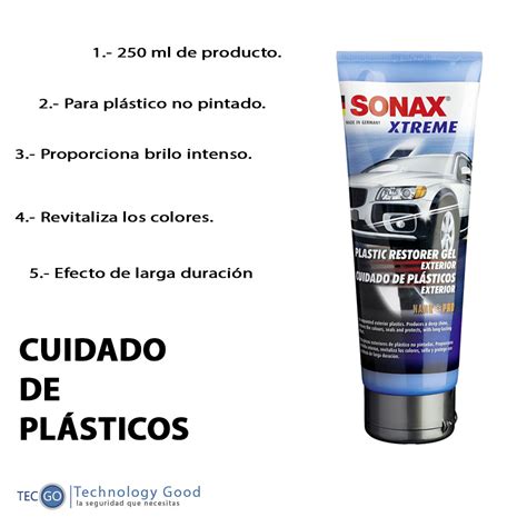 Restaurador De Plasticos Sonax 250ml TECGO