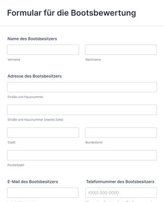 Formular für Bootsbewertung Formularvorlage Jotform